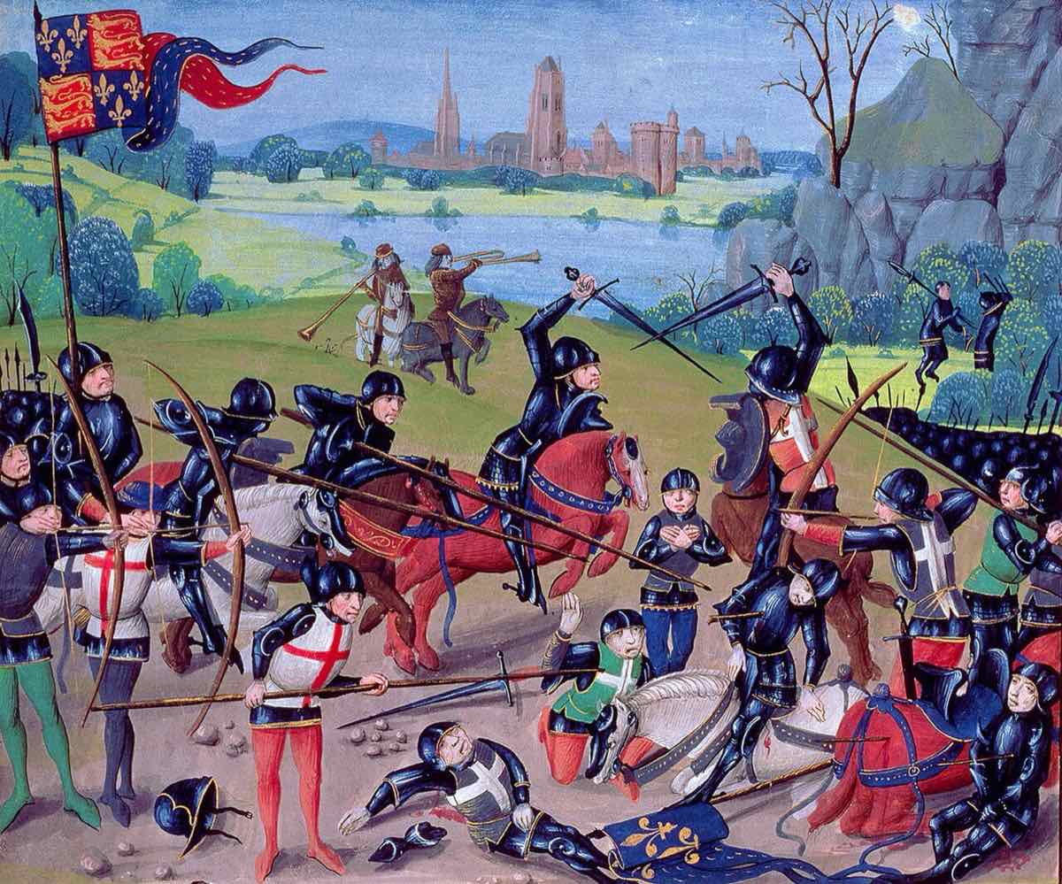 XV-wieczna miniatura przedstawiająca bitwę pod Azincourt